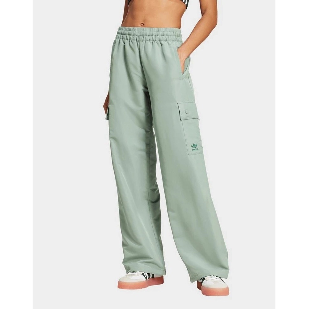 adidas Originals Sage Green Wide-Leg Cargo Track Pants